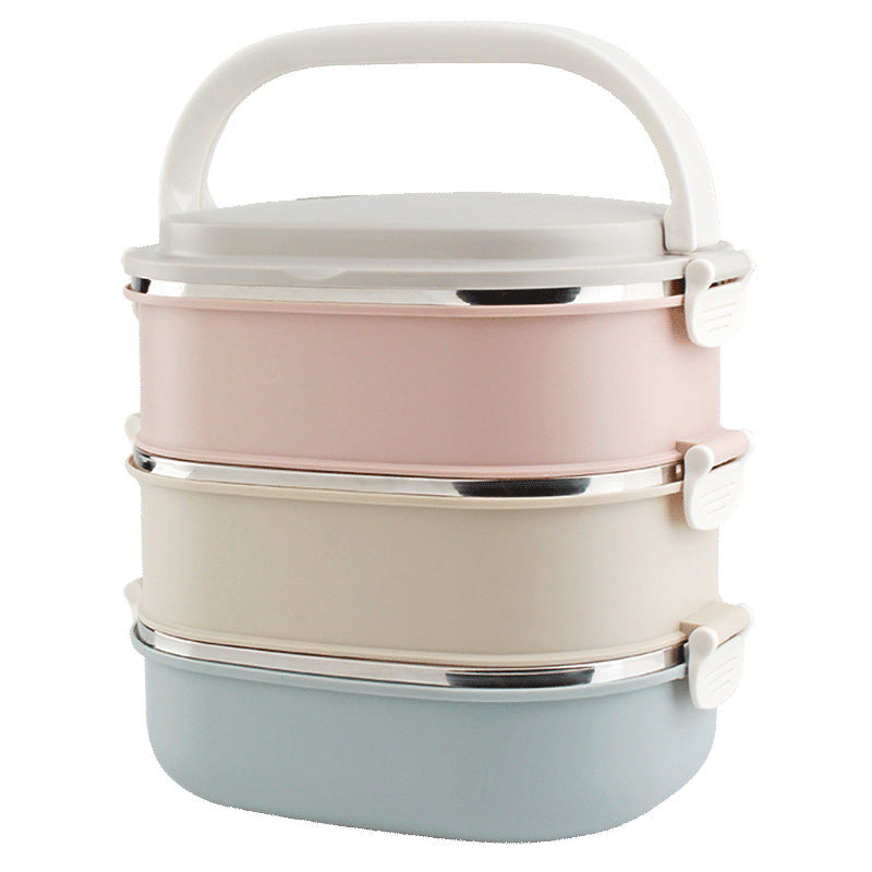 304 Stainless Steel Square Insulated Lunch Box Multi-layer