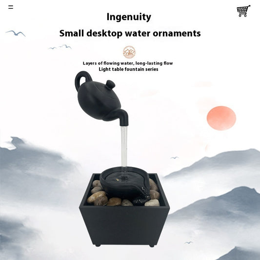 Hanging Teapot Flowing Water Ornaments Office Home Living Room Coffee Table